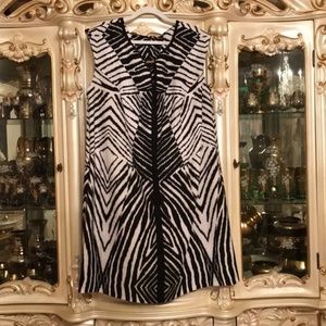 NWOT ILE New York Zebra Print Black White Dress 20
